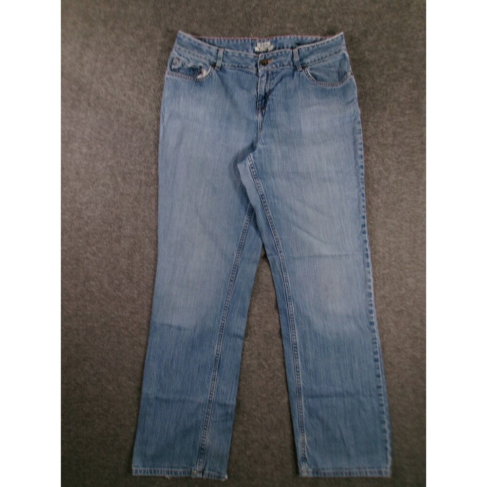 LL Bean Jeans Women 12 Blue Straight Leg Favorite Fit Light Wash Causal Outdoor